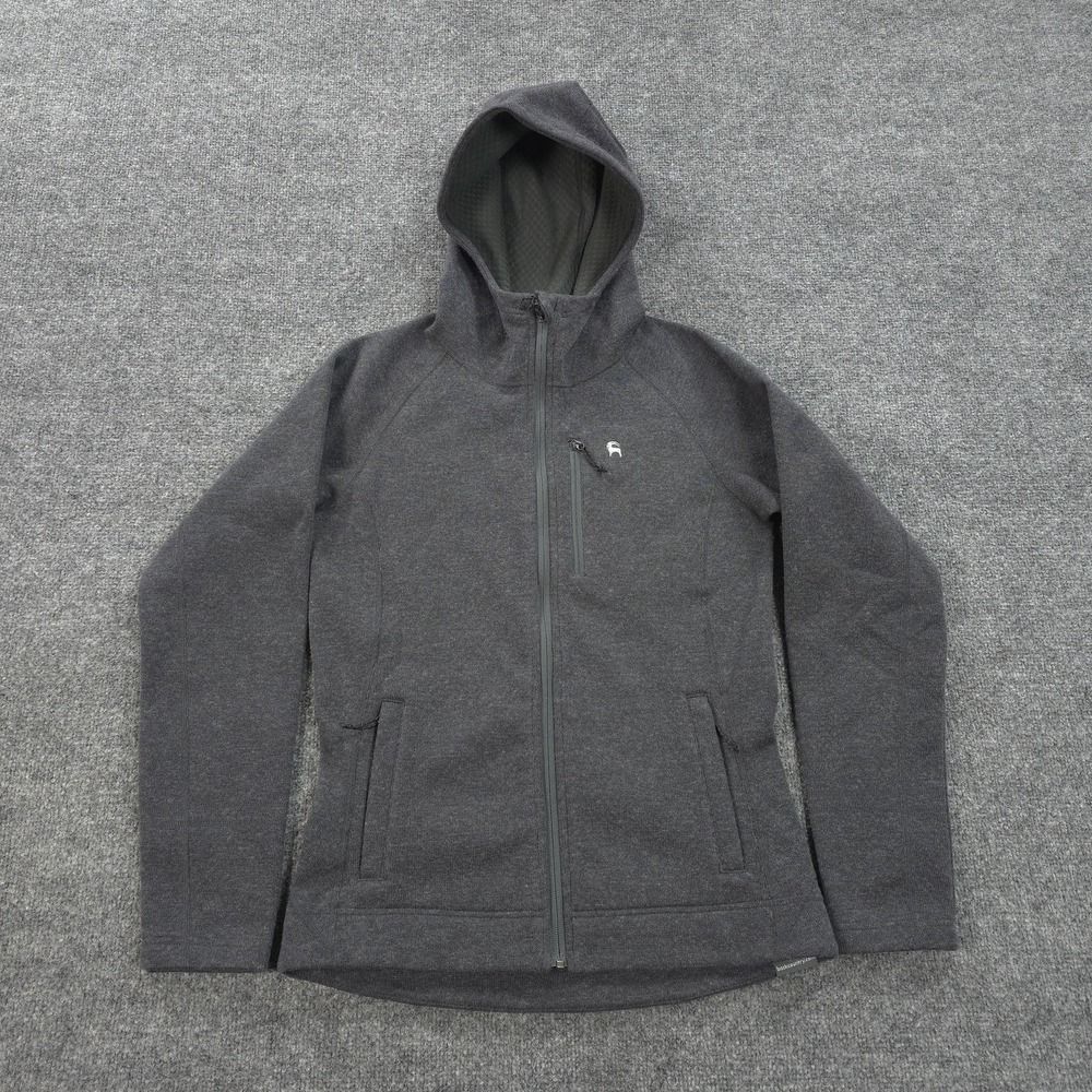 Backcountry Jacket Womens Medium Grey Wool Blend Hooded Hunt Camp‎ Outdoors